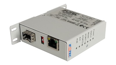 Convertisseur de média Gigabit industriel PoE++ (PSE) - 1 port cuivre PoE 90W et 1 port SFP. Boitier miniature - Fonction injecteur PoE (Mini Giga PoE++ 90W)